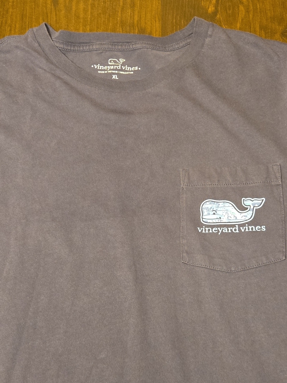 Vineyard Vines Short-Sleeve Pocket Tee in Brown with Logo Whale